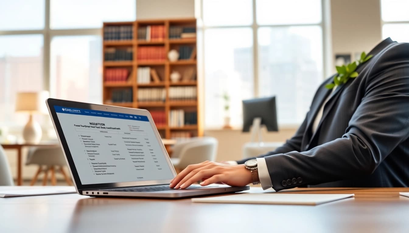 Consultant facilitating registration and certification in Federal databases with professional tools.