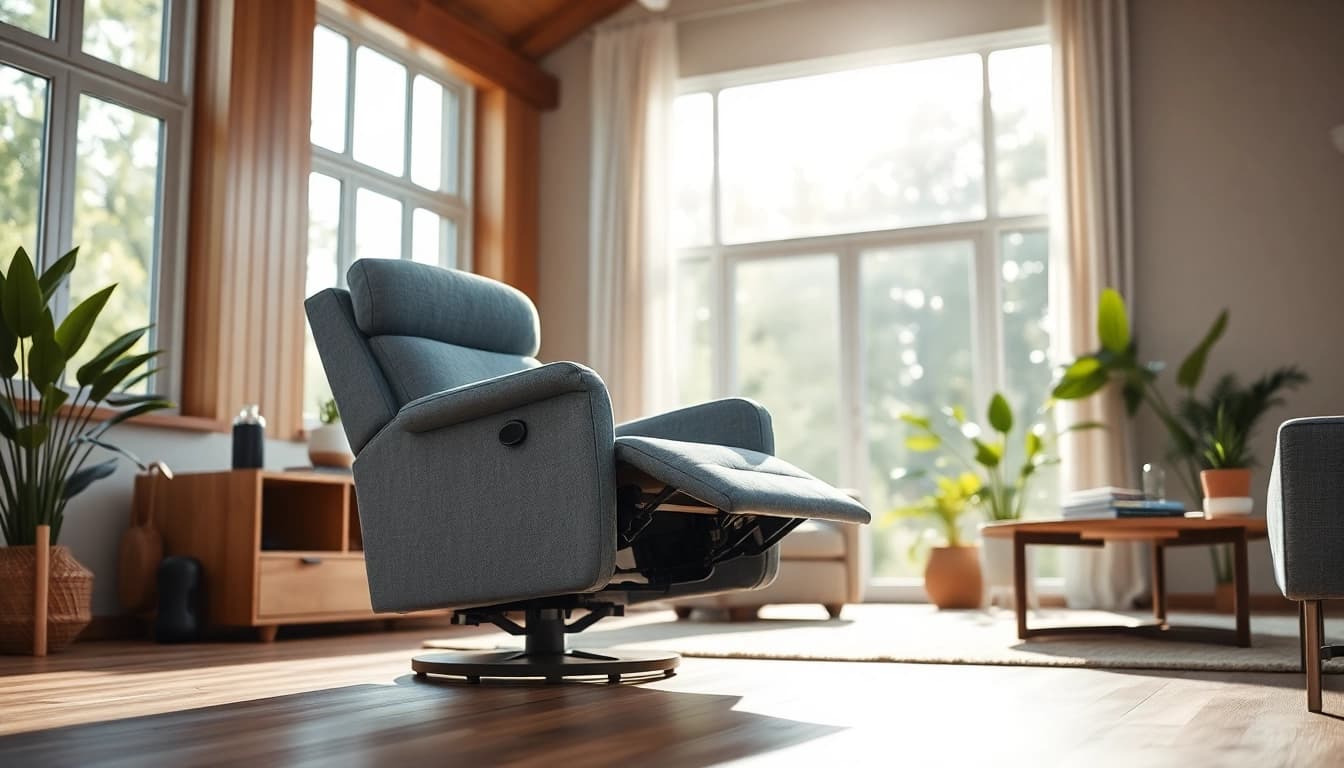 A recliner with lift in a cozy living room enhances comfort and accessibility.