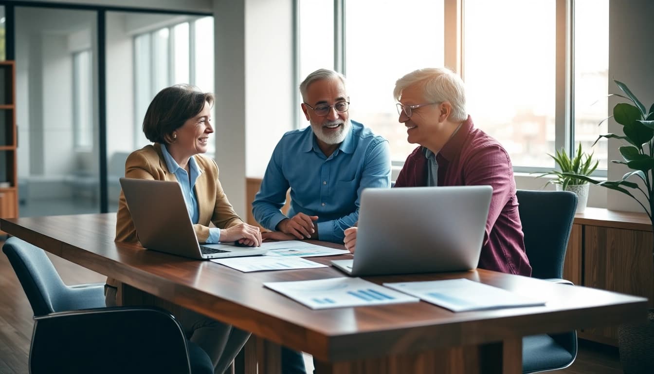 Engaging legacy planning discussion between a financial planner and clients.