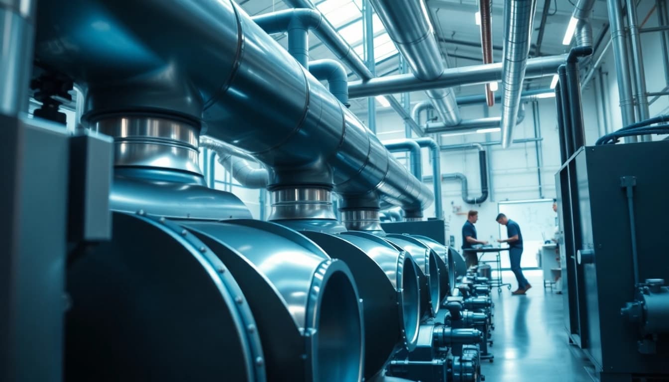 AquaForce Mechanical systems featured prominently in a professional engineering workshop.