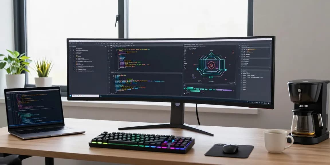 Thabet com software development workspace showcasing coding and cloud solutions.