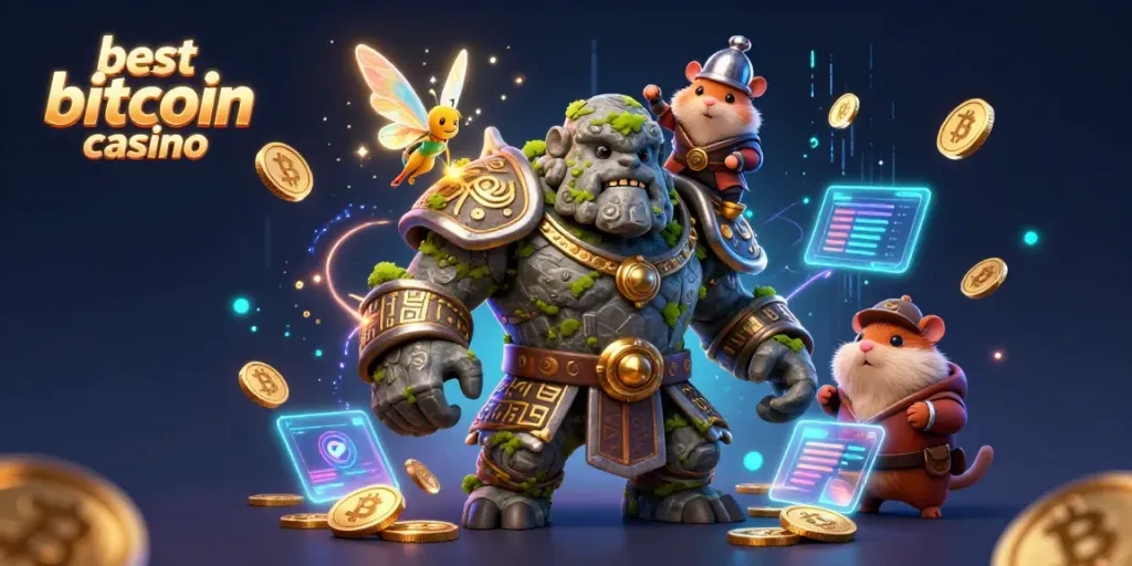 Experience the excitement of the best bitcoin casino with our whimsical characters and rich casino elements.