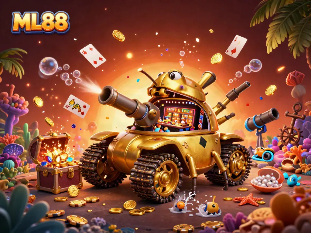 ML88 offers a vibrant 3D casino experience with animated elements capturing the thrill of gaming.