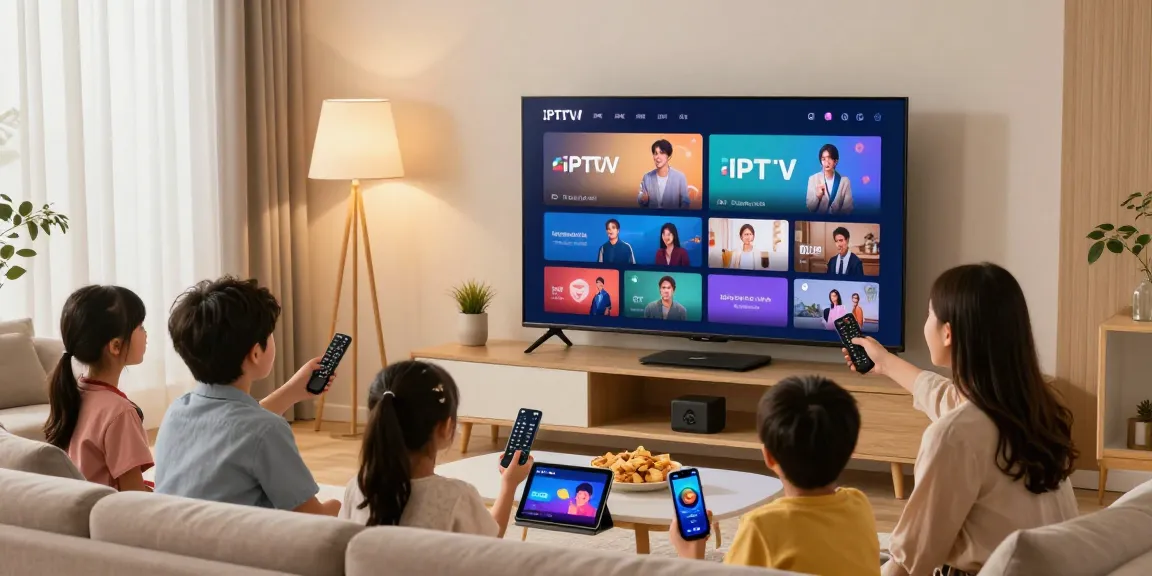 Family enjoying the best live TV streaming options in a cozy living room setting.