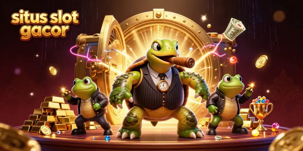Experience excitement at situs slot gacor as a snapping turtle and bullfrog enforcers charm the casino floor.