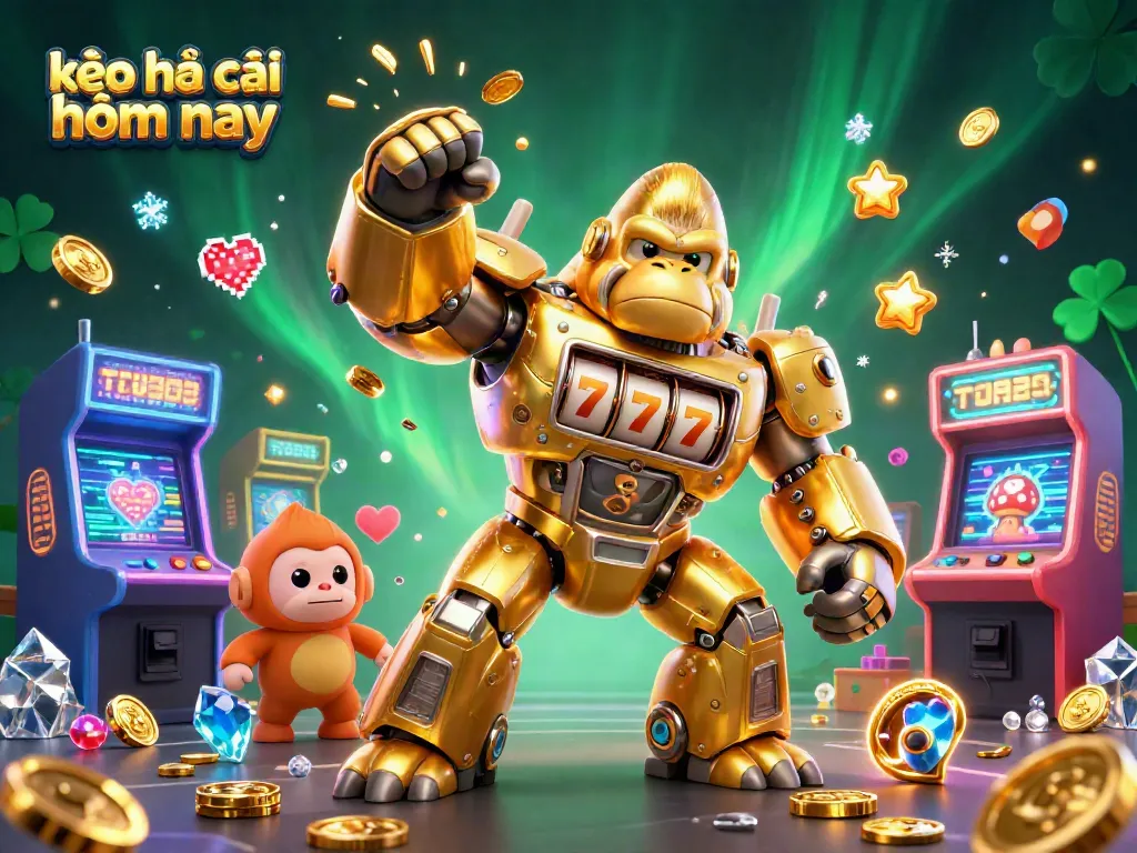 Experience the thrill of kèo nhà cái hôm nay with a vibrant 3D casino scene featuring action-packed character elements.