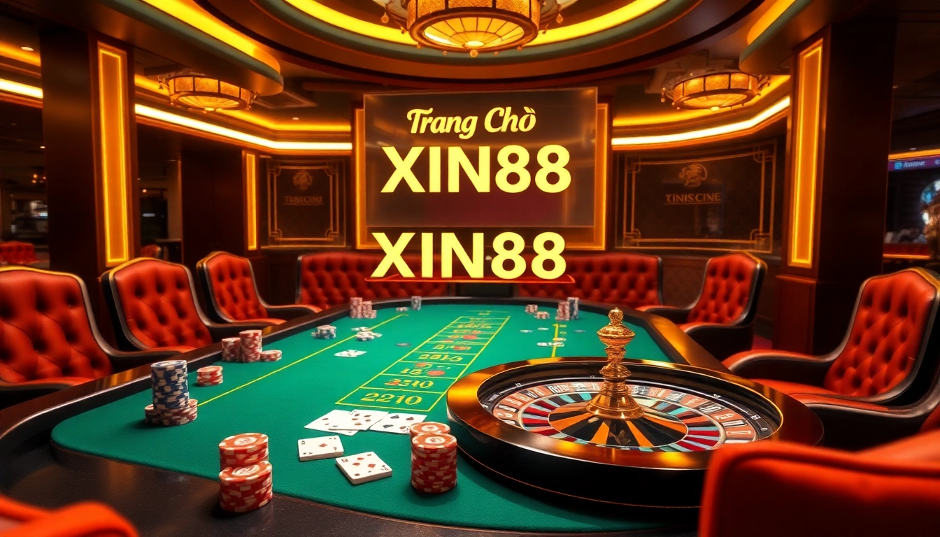 Experience the thrill of gambling action at Trang Chủ XIN88 with vibrant casino tables and betting excitement.