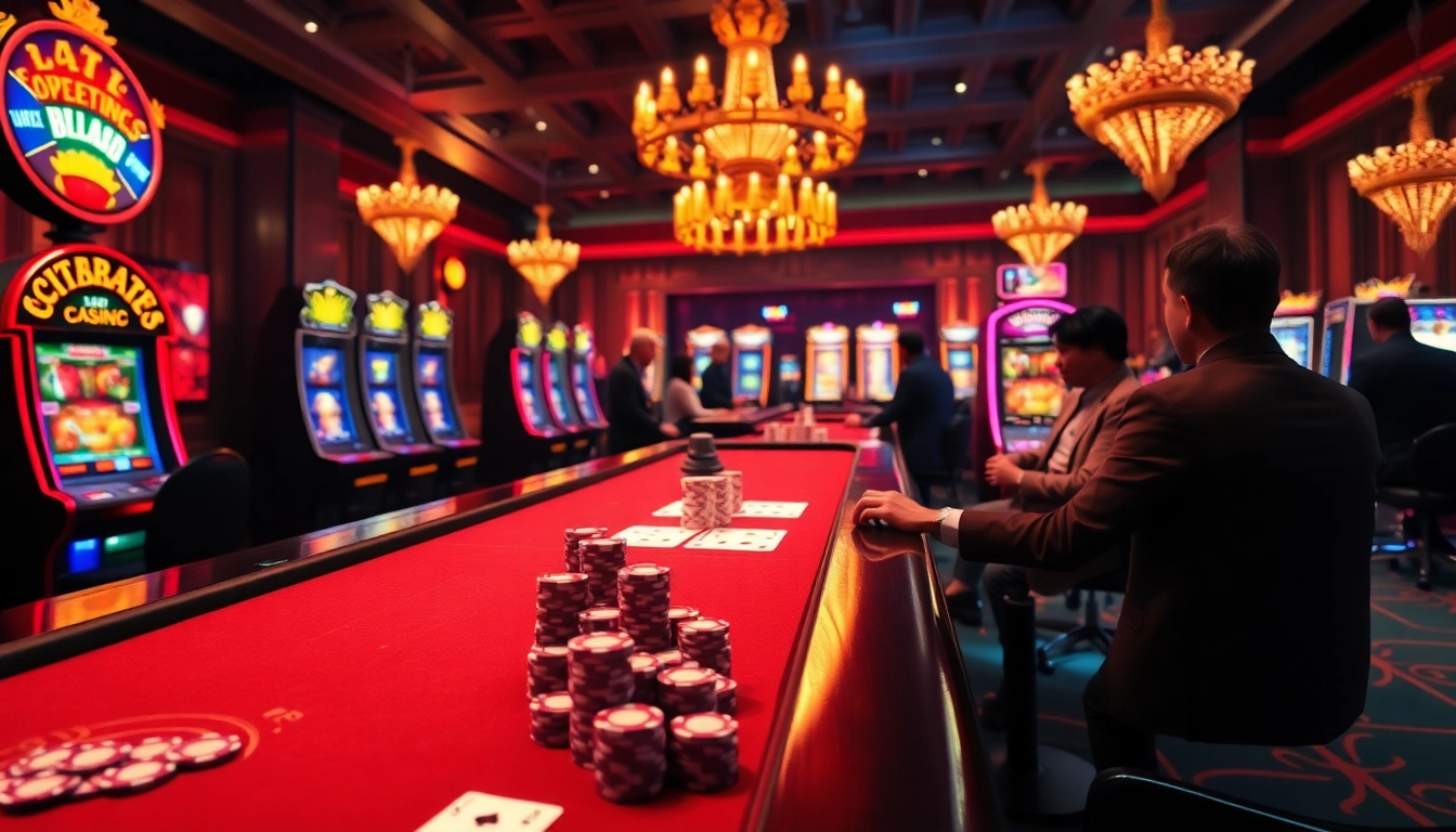 Engaging players at a vibrant UK88 casino table showcasing thrilling online gambling action.