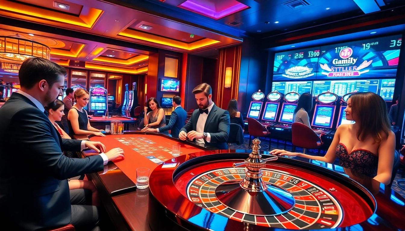 Players enjoying a luxurious NK88 casino experience at the roulette table