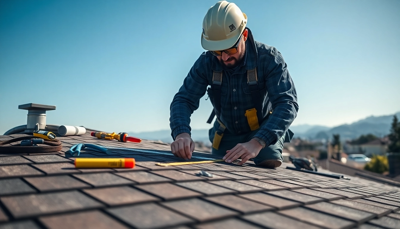 Engaging scene of a roofing apprenticeship with a dedicated apprentice on a residential rooftop.