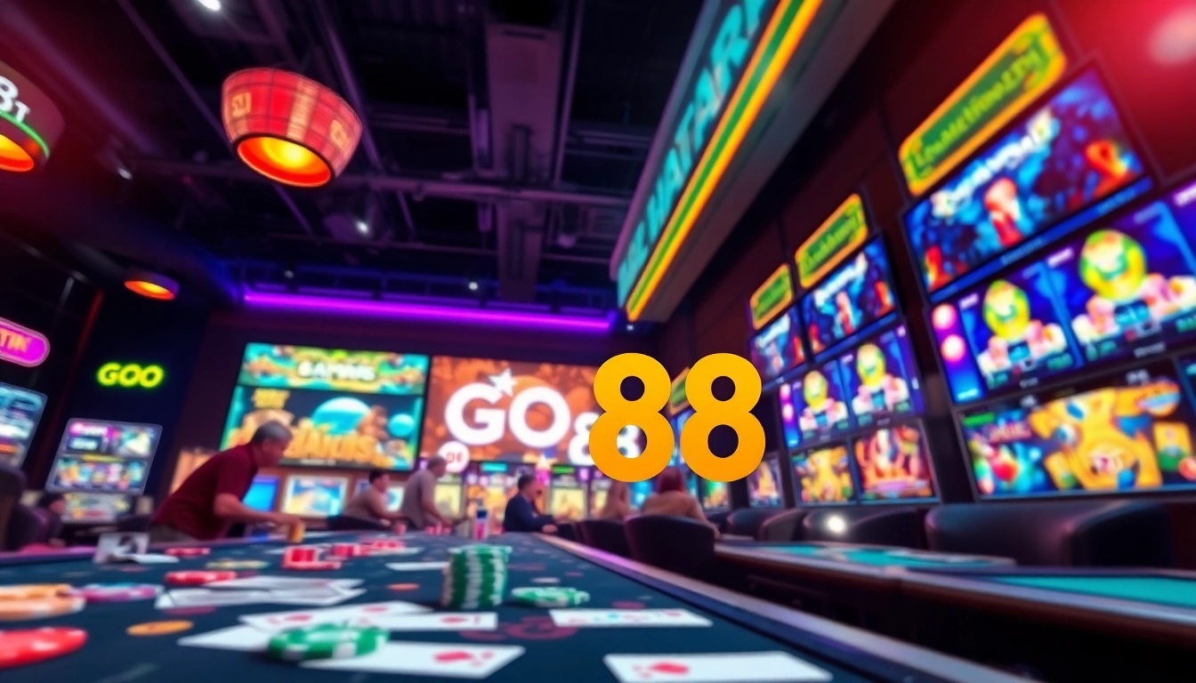 Engaging scene of GO88 online gaming interface showcasing vibrant graphics and social interaction.