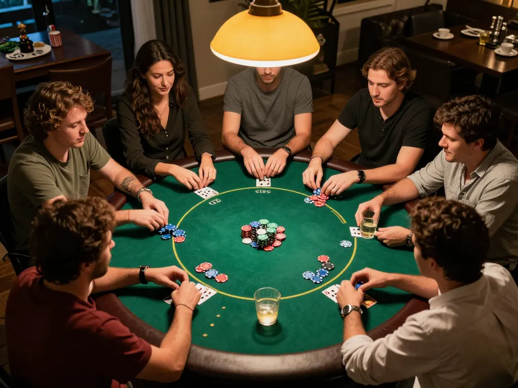 Players enjoying a thrilling poker night, showcasing strategy and entertainment at 88vvgo.