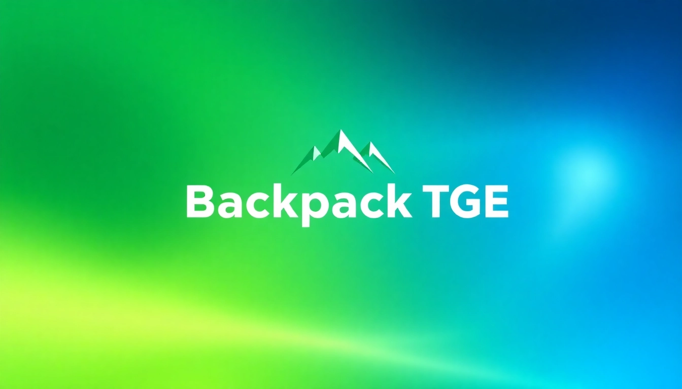 Craft an engaging logo for Backpack TGE with modern design elements and vibrant colors.