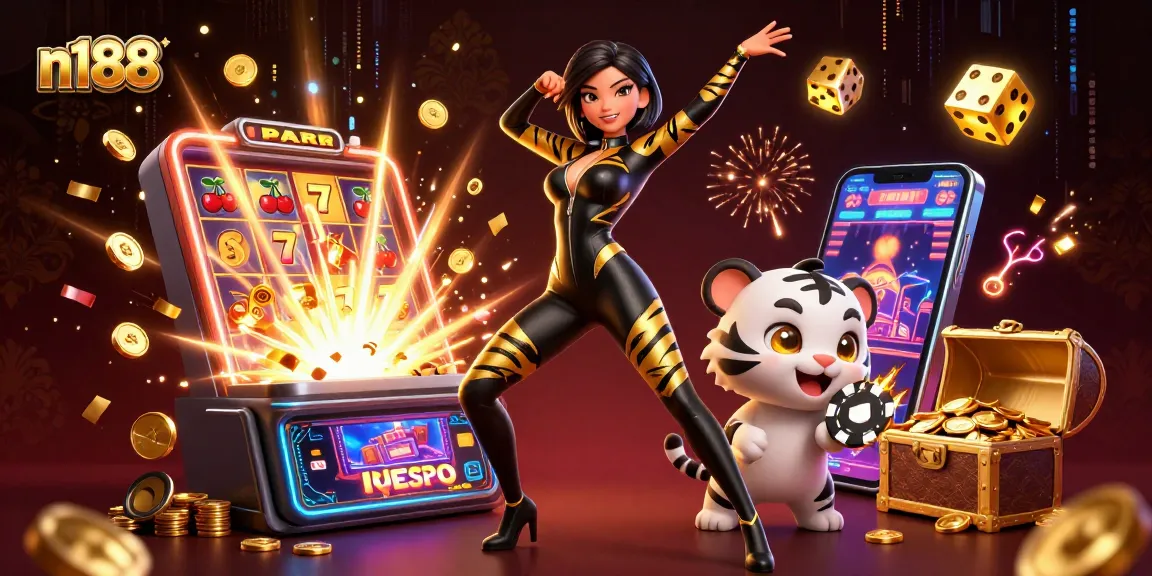 Experience n188's thrilling casino adventure with stunning visuals, vibrant characters, and explosive action.