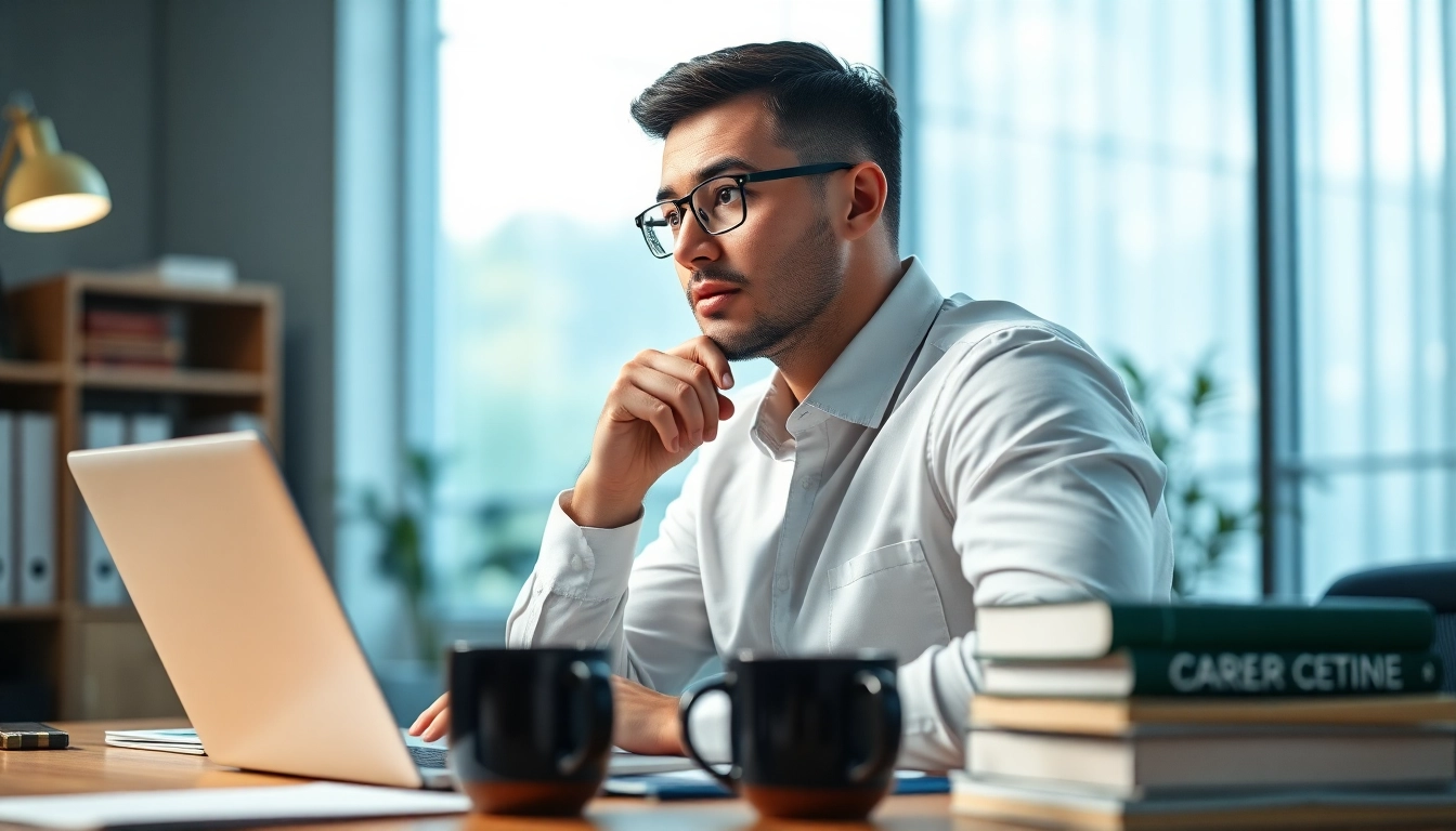 Find your Ideal career through a professional evaluating options in an inviting office.