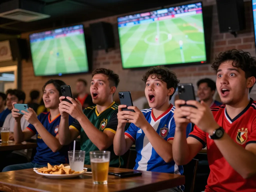 Fans engaged as they use Socolive TV xem bong da on smartphones during a live soccer match