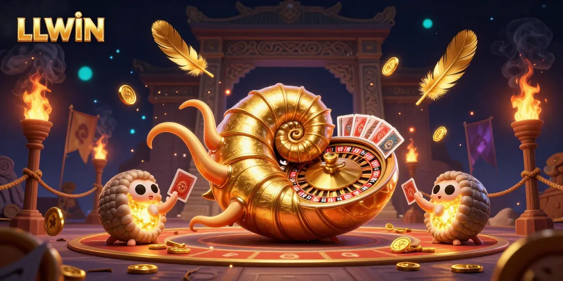 Experience winning combinations with LLWIN's dynamic casino scene featuring an ancient nautilus roulette.