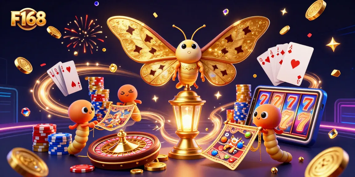 Experience the excitement of F168 casino with vibrant games, luxurious details, and dynamic 3D elements.