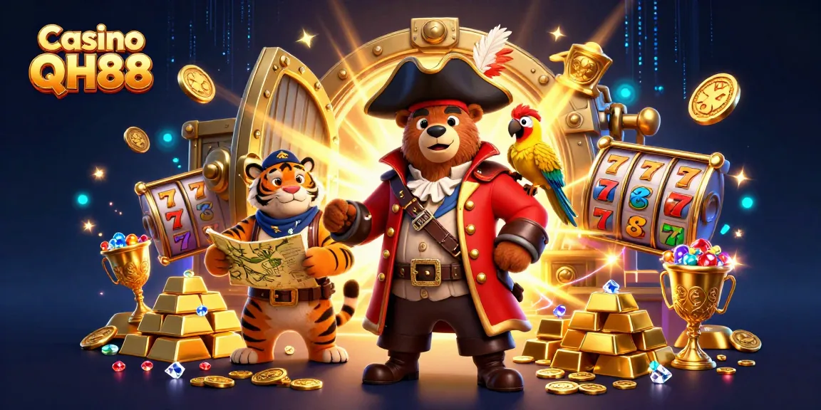 Experience thrilling moments at Casino QH88 with this vibrant, dynamic scene featuring an adventure in gaming.
