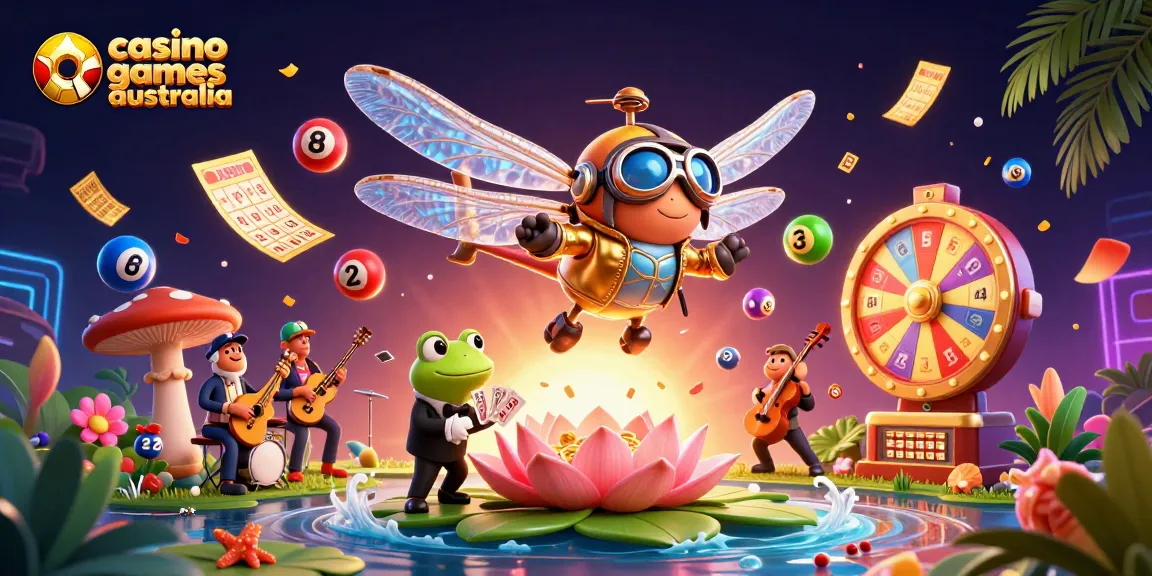 Engaging scene showcasing casino games Australia with vibrant characters and dynamic gaming elements.