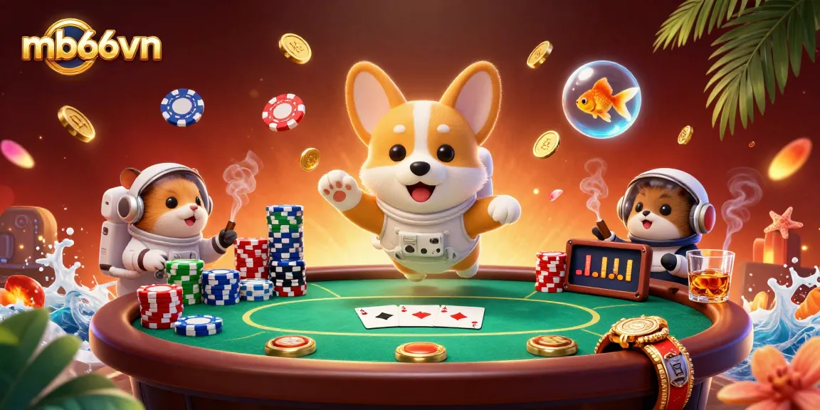 Engage in thrilling games at mb66vn with a whimsical 3D space casino scene