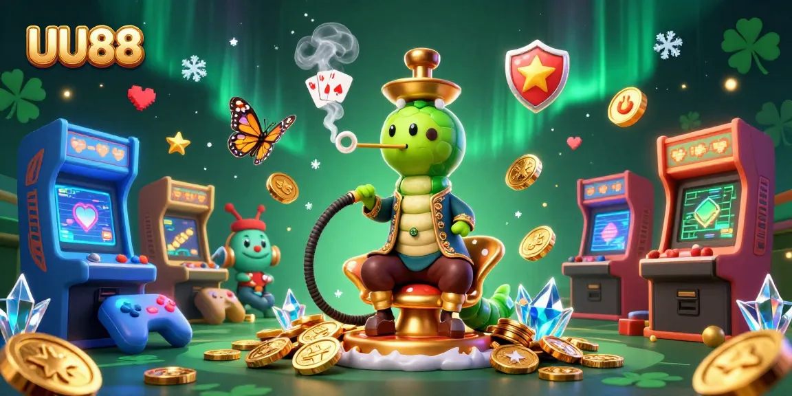 Play thrilling games at UU88 with a vibrant casino atmosphere featuring jackpot elements and animated characters.