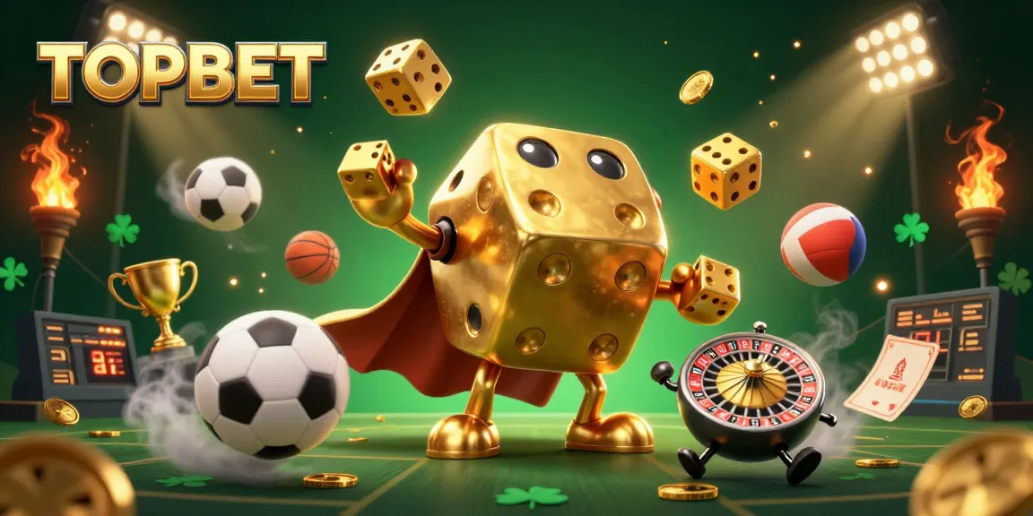 Engage with TOPBET's thrilling action, as golden dice and sports features create a vibrant betting scene.