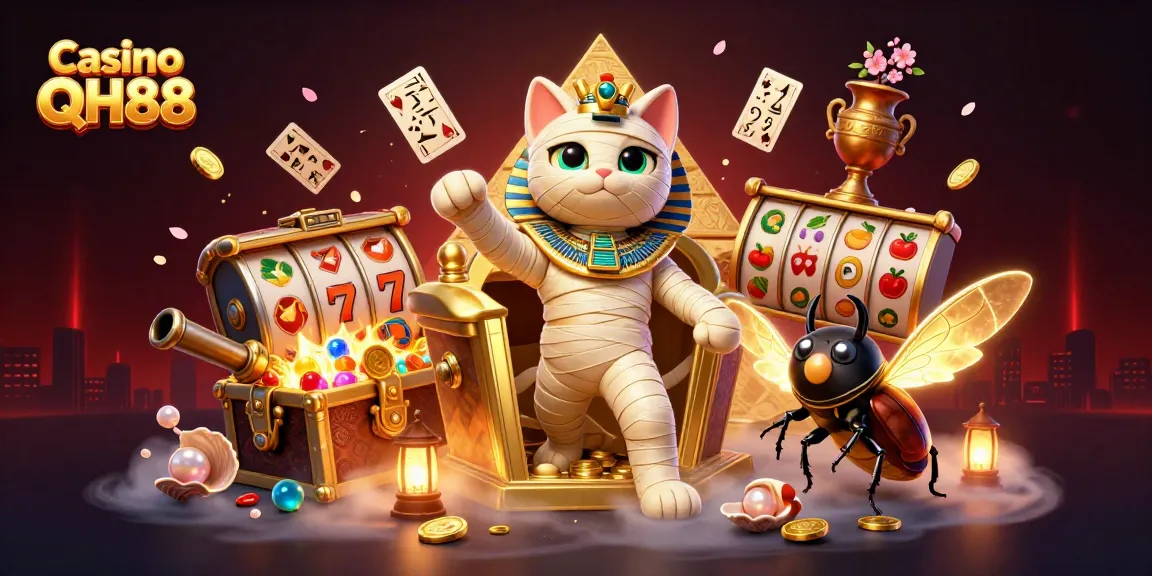 Engage in thrilling gaming experiences with Casino QH88, featuring vibrant 3D characters in an exciting casino setting.