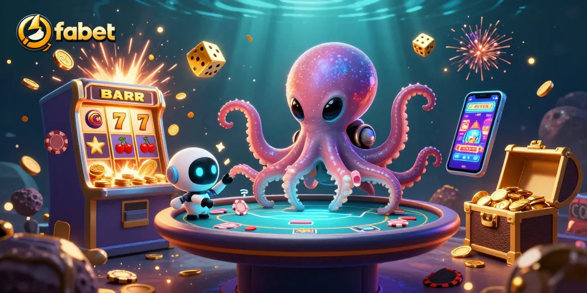 Experience fabet with a vibrant 3D scene featuring an alien octopus and dynamic casino elements.