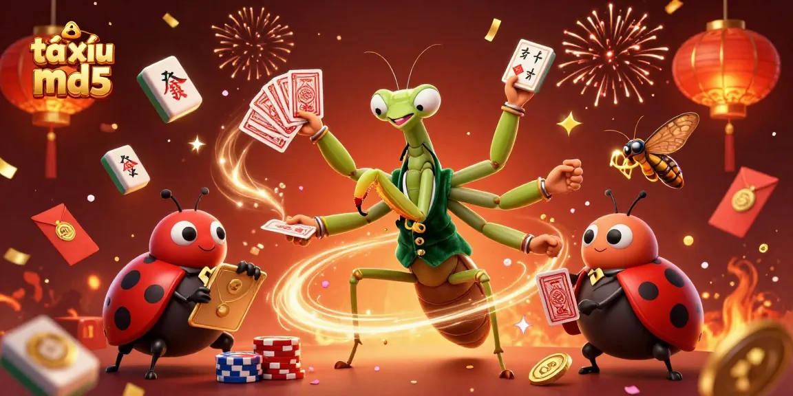 Experience the excitement of tài xỉu md5 with our 3D cartoon scene showcasing vibrant gambling characters.