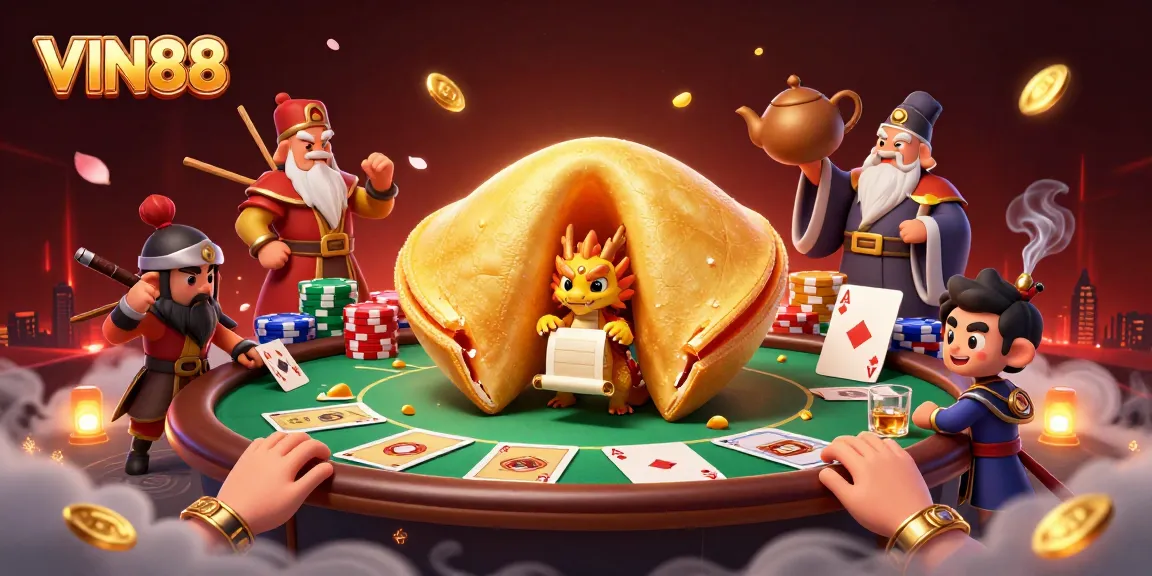 Engage with VIN88's dynamic casino experience featuring cartoon characters and vibrant gambling elements.