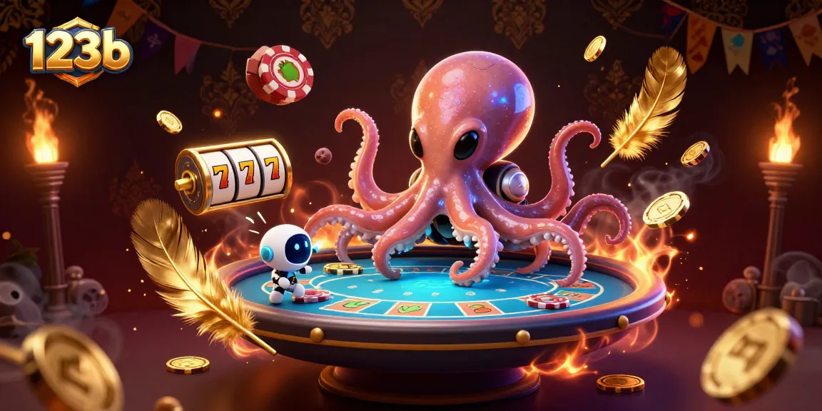 Engage with 123b's dynamic casino adventure featuring an alien octopus and poker action.