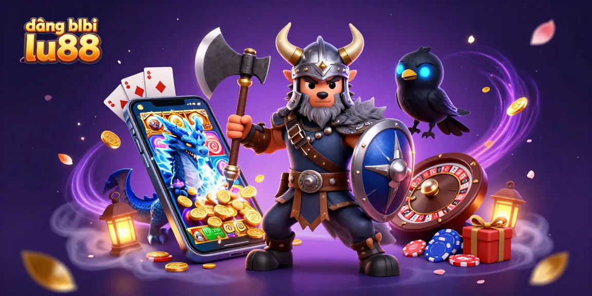 Join the fun with đăng ký lu88 while enjoying slots and mythical creatures in this vibrant casino illustration.