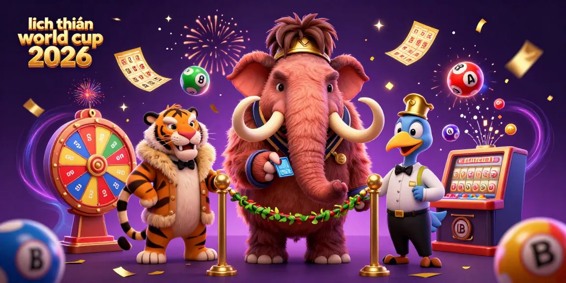 Engage with the exciting lịch thi đấu world cup 2026 scene featuring casino characters and dynamic lottery elements.