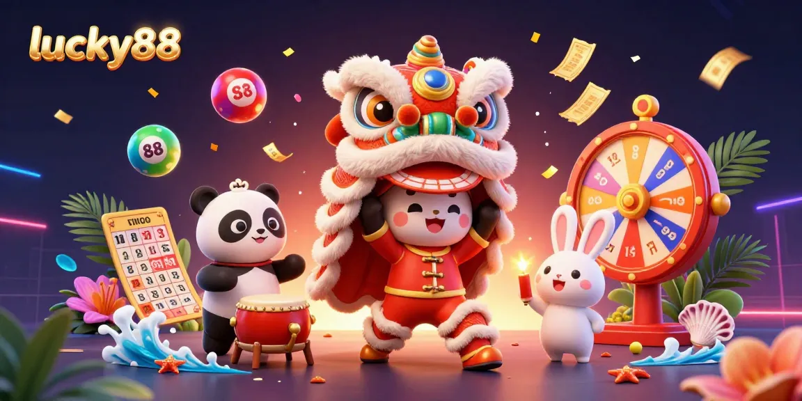 Experience thrilling gameplay with lucky88 in an exciting lottery-themed scene featuring vibrant characters and colorful elements.